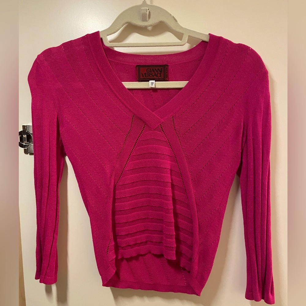 Gianni Versace Vintage Fuchsia Knit Top